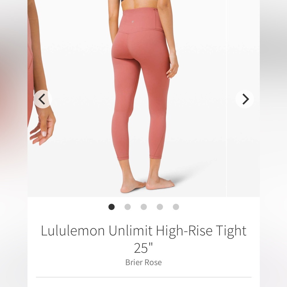 Lululemon unlimt brier rose nwot